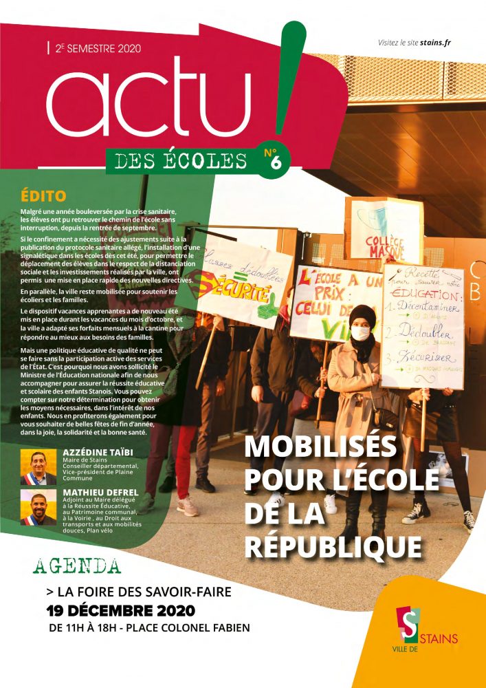 couverture Actu des écoles N°6 - Ville de Stains