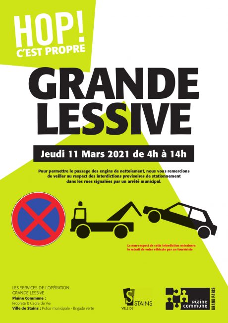 grande lessive - interdiction provisoire de stationnement - Ville de Stains