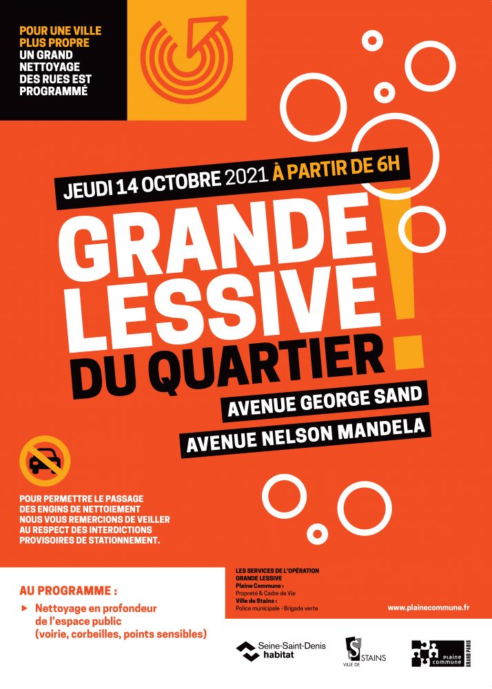 Propreté - Grande Lessive du 14.10 dans le quartier du Clos Saint-Lazare - Ville de Stains