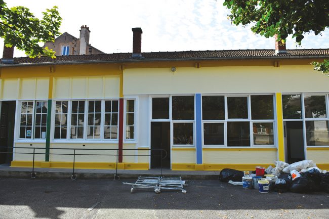 L'école primaire Joliot-Curie durant sa réhabilitation, cet été.
