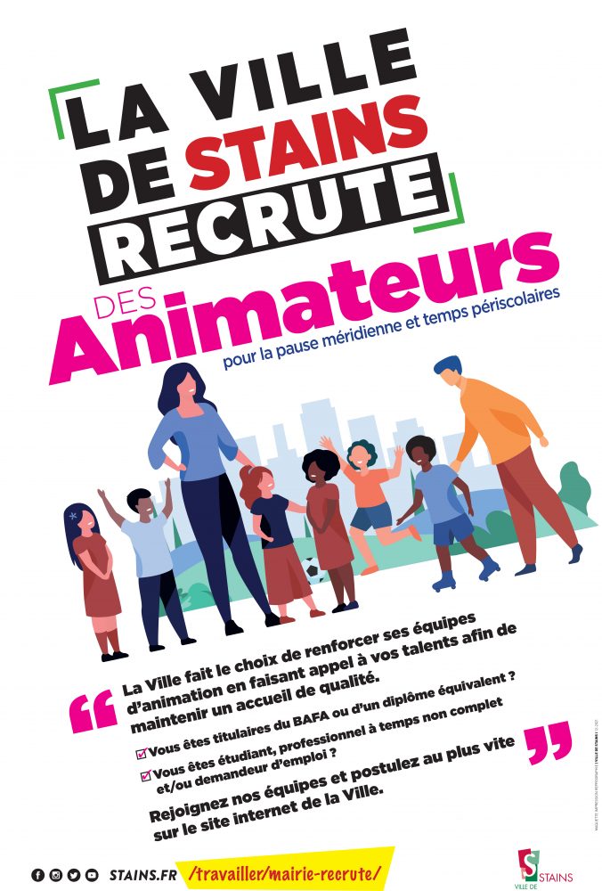 La ville de Stains recrute des animateurs pour la pause méridienne et temps périscolaires - Ville de Stains
